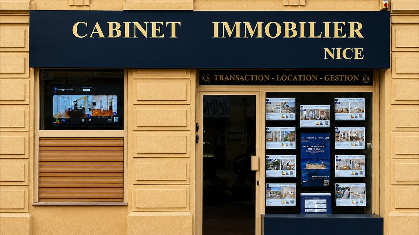 La façade du Cabinet Immobilier Nice, 8 avenue Auber