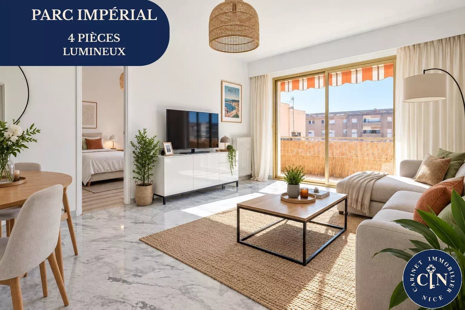 4 pièces 80 m² - Terrasses traversantes plein sud - Parc Impérial