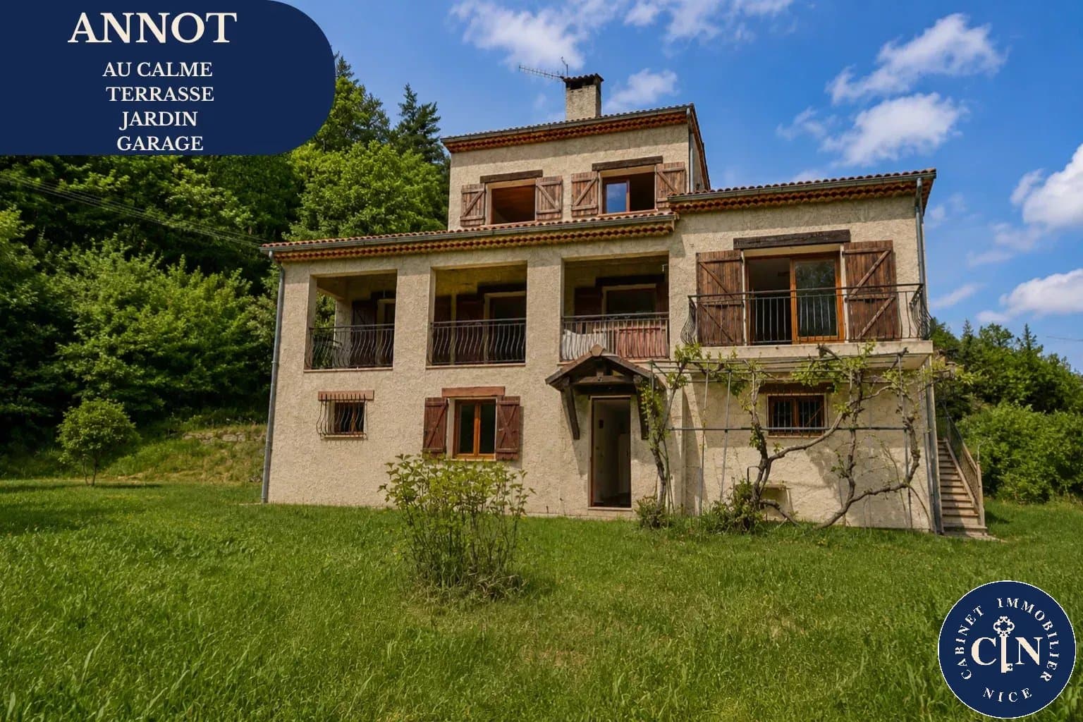 Maison individuelle avec terrain à 1H15 de Nice