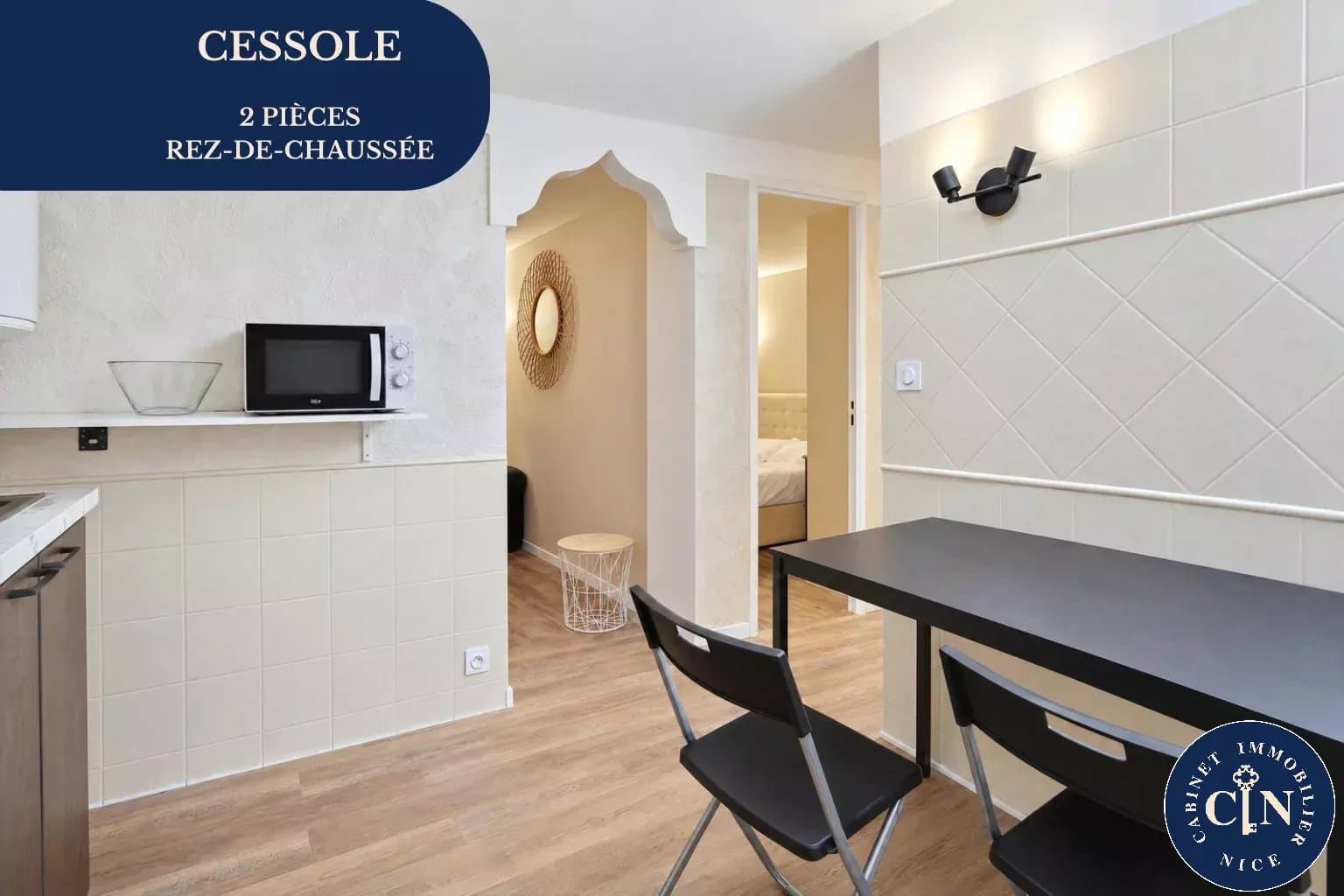 2 pièces 27,19 m² - Meublé rez-de-chaussée - Cessole