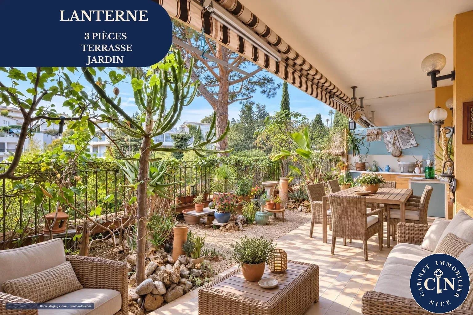 LANTERNE : 3P avec Terrasse-jardin-cave-garage-piscine