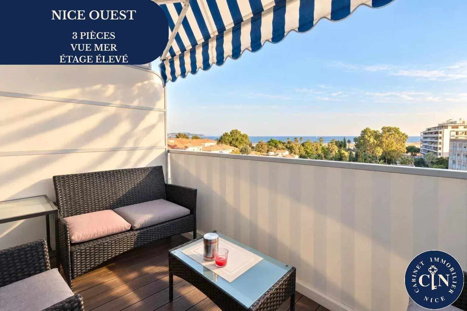 3 pièces 57,69 m² - Vue mer, rénové - Nice Ouest