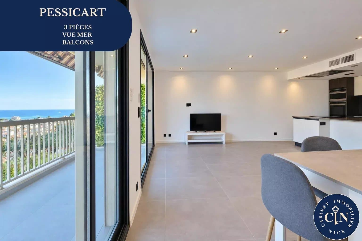 Appartement 3 pièces - Terrasse vue mer - Pessicart - Piscine