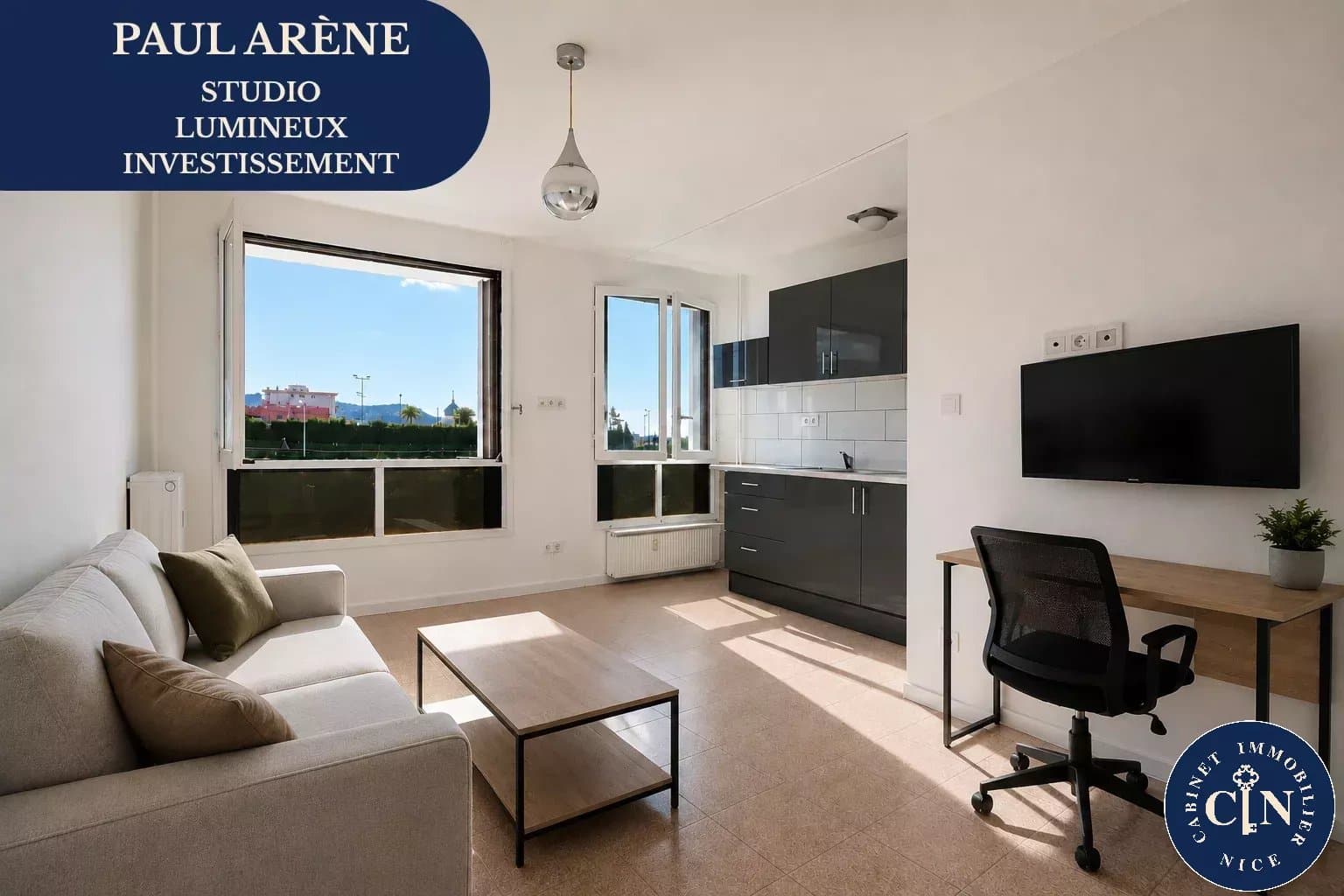 Studio – Vue mer & ville – Parc Impérial