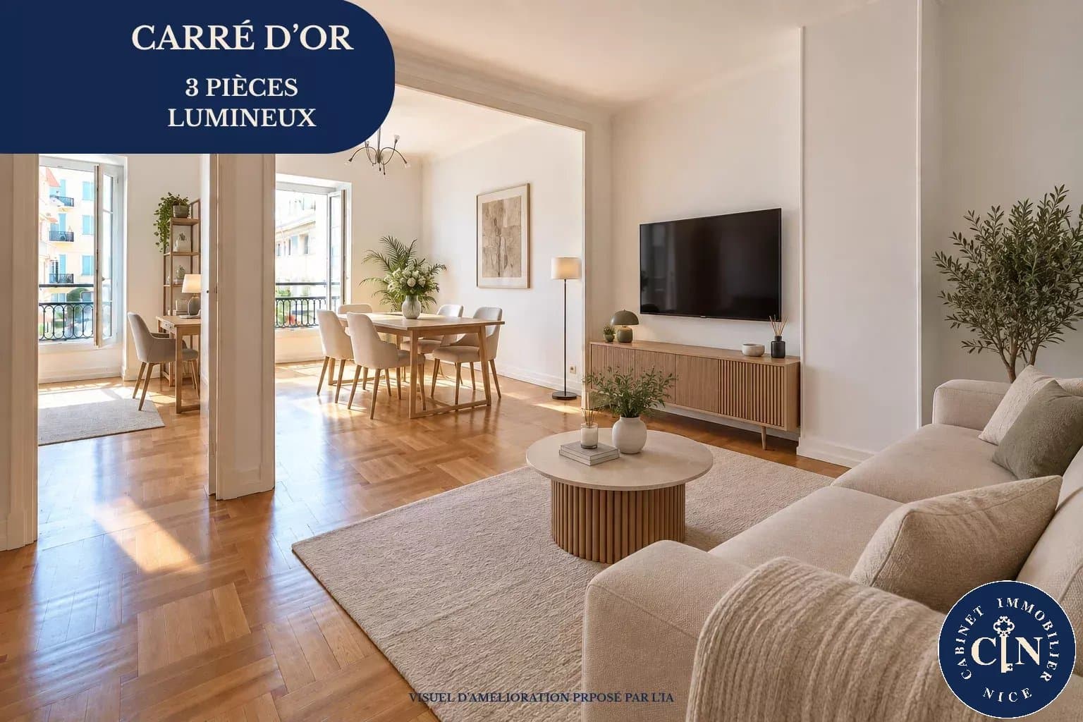 3 pièces 61,77 m² - Double exposition sud - Negresco