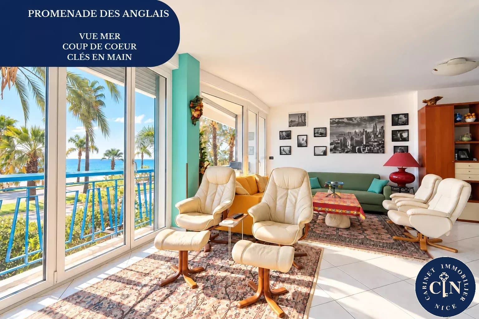 Promenade des Anglais - appartement 3 pièces - Vue mer panoramique