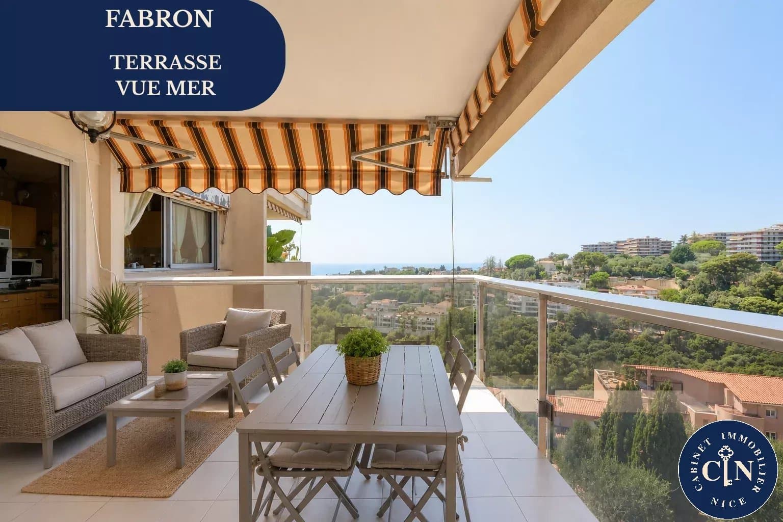 FABRON : 3/4 P avec terrasse, cave et parking