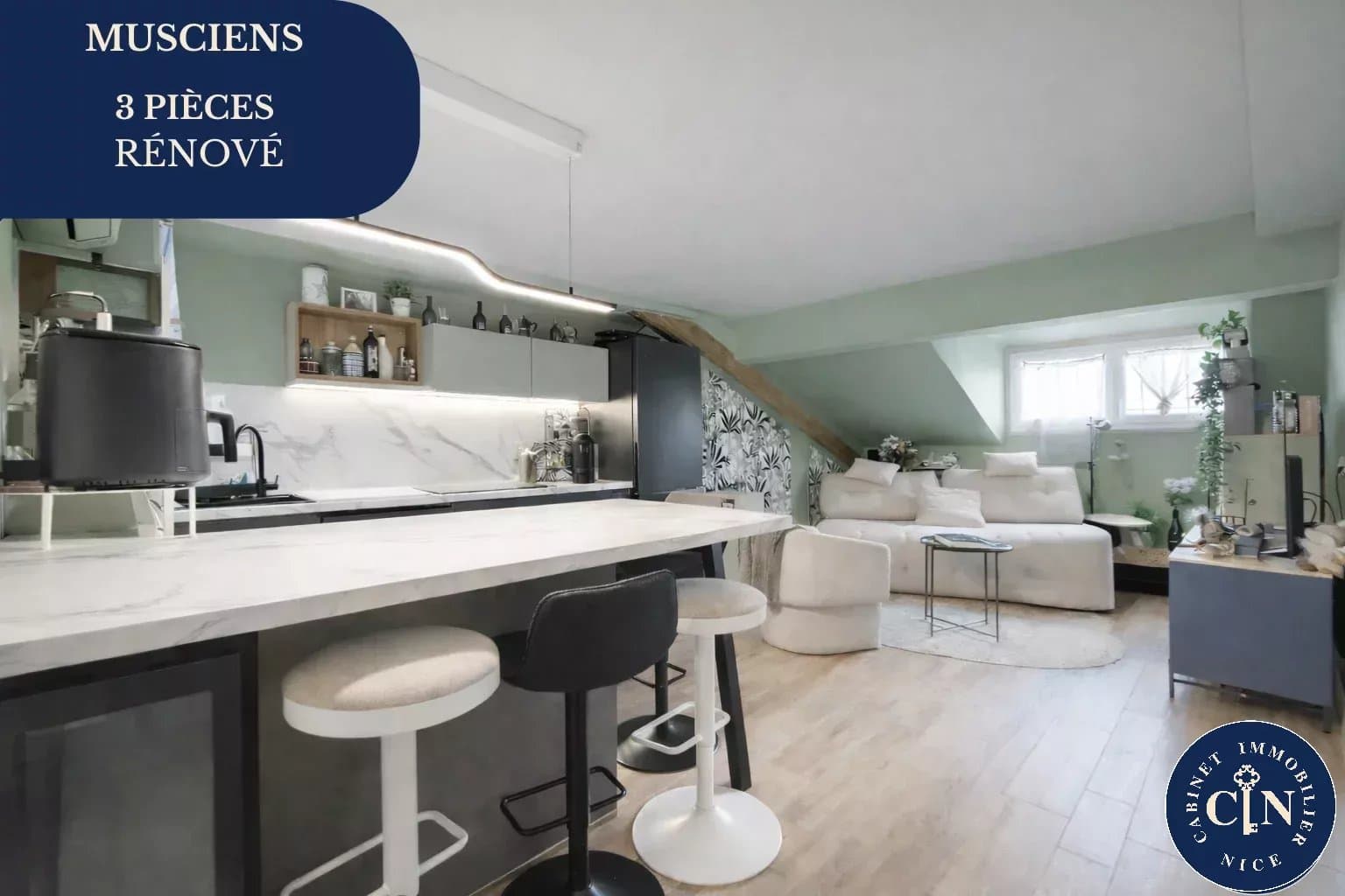 Appartement 3 pièces – Rénové – Dernier étage – Rue Verdi