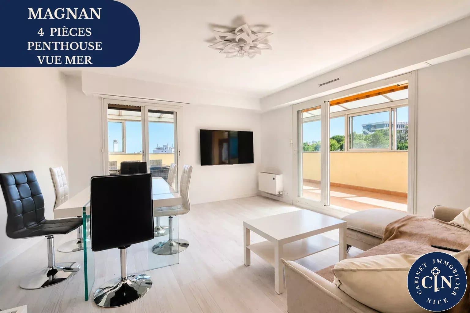4 pièces – Dernier étage – Toit-terrasse & vue mer – Nice / Magnan