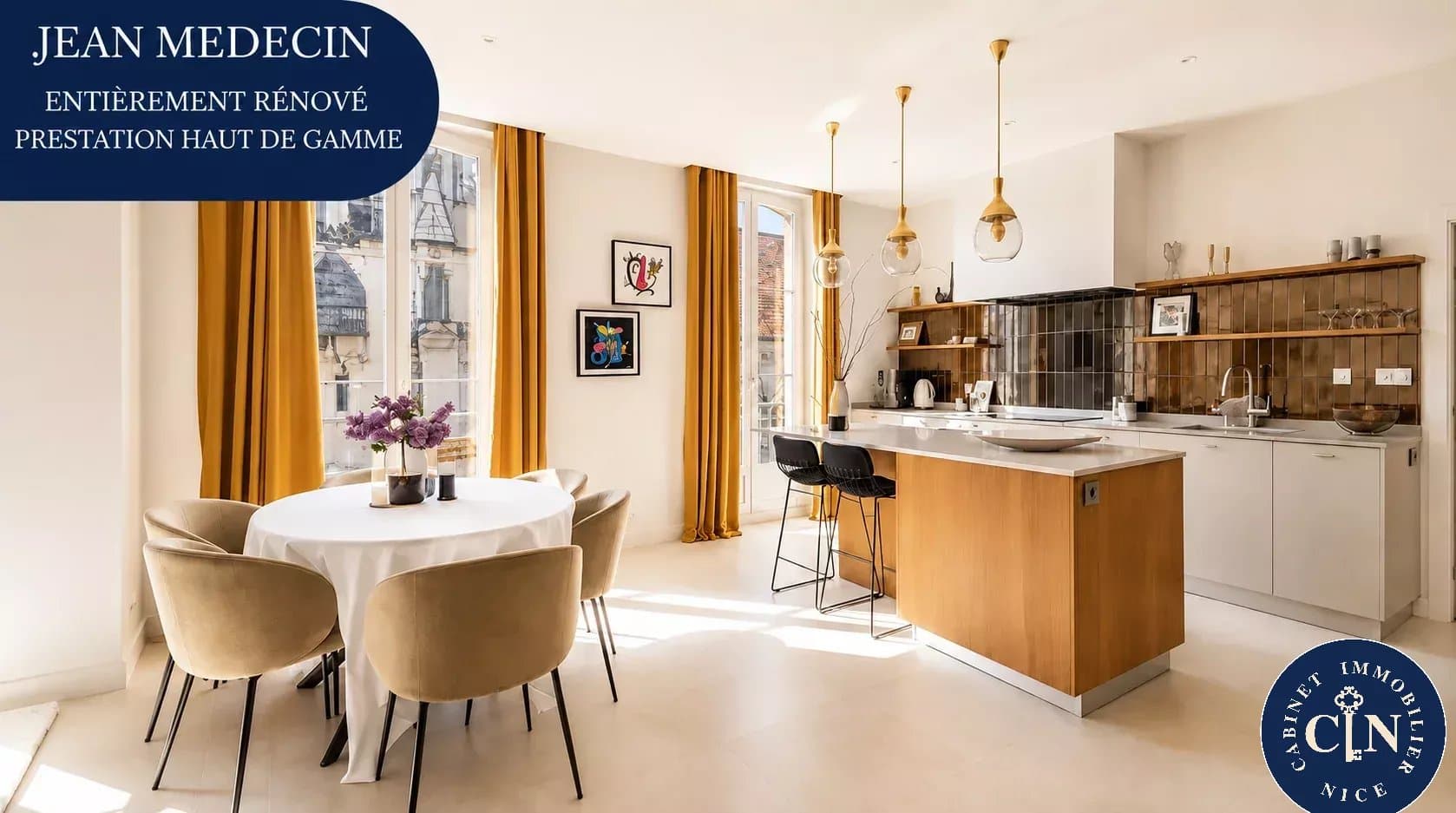 3 pièces 93 m² - Vue cathédrale plein sud - Jean Médecin
