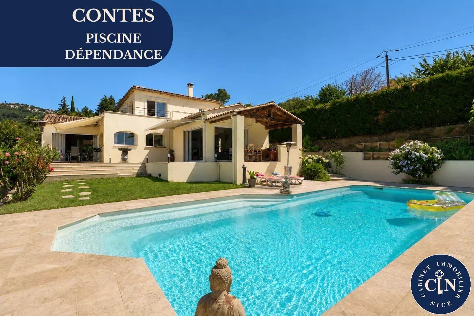 Villa 7 pièces 240 m² - Piscine chauffée vue dégagée - Contes