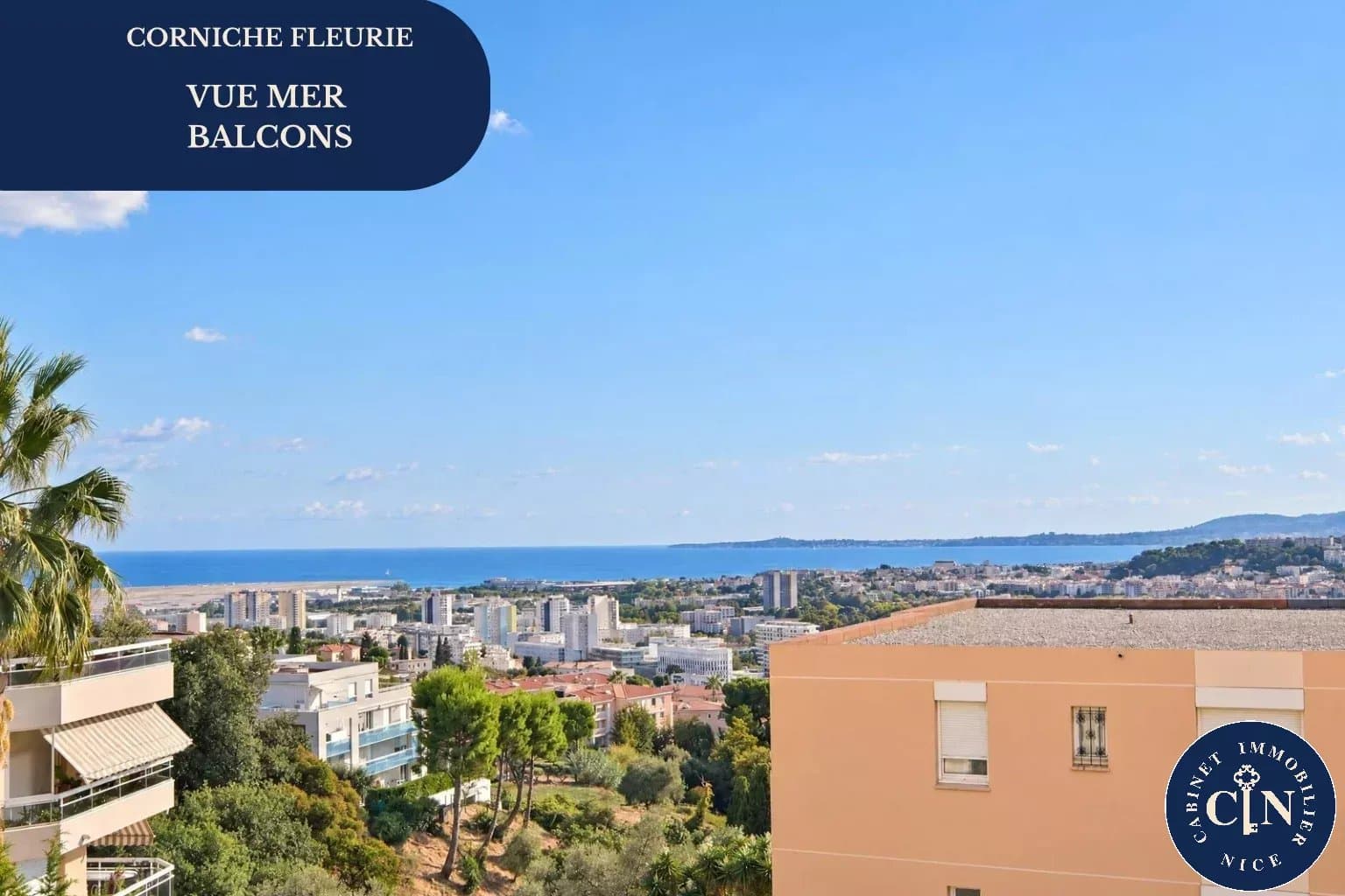 3 pièces 65 m² - Vue mer - Corniche Fleurie